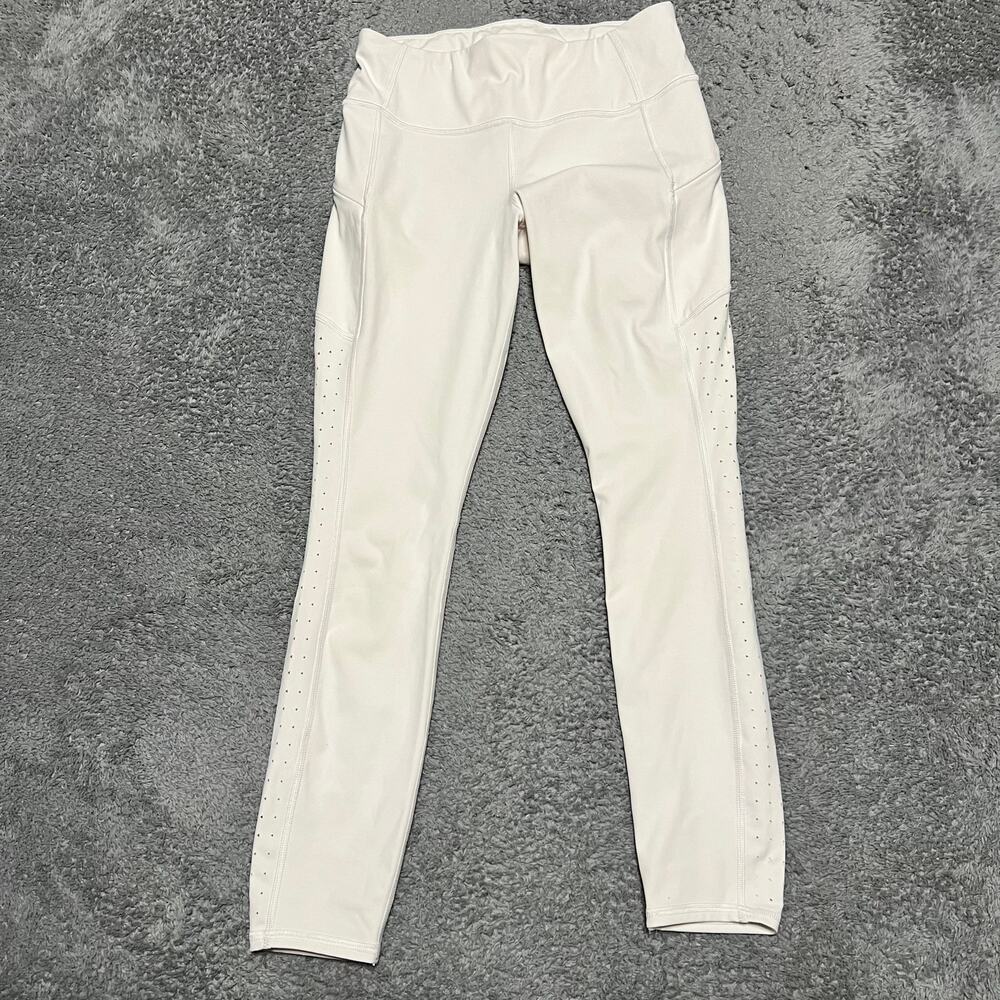 Athleta Leggings Womens Small White Lasercut Contender Tight Yoga Pant #209957